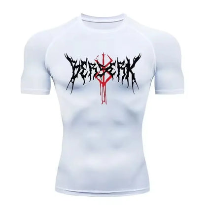 Berserk: Compression T-shirt Men Elastic Tight Sportswear Short-sleeved Gym Bodybuilding Quick-drying Sweatshirt Top S-3XL