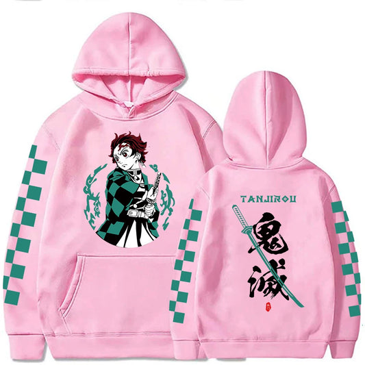 Demon Slayer: Hoodie Kamado Tanjirou Plus Size Harajuku Female Long Sleeve Streetwear Clothing
