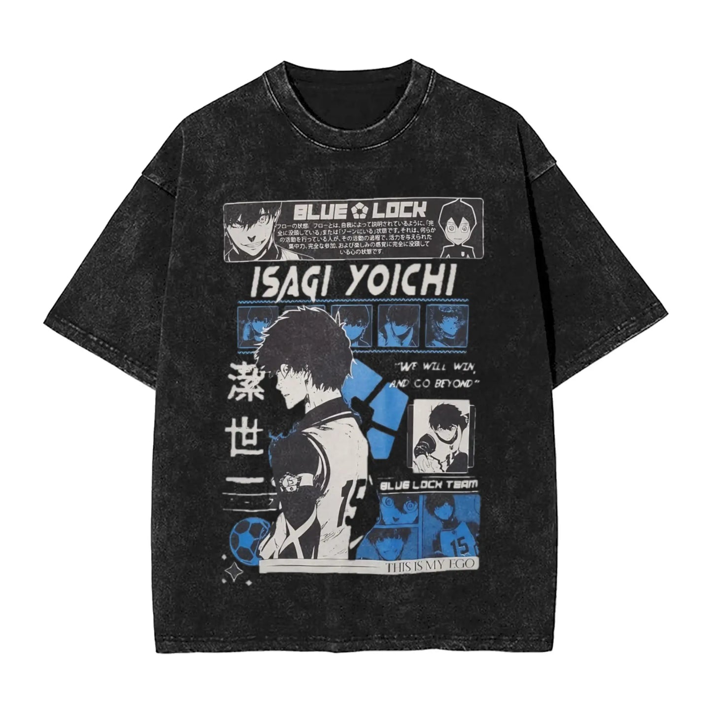Blue Lock: ISAGI YOICHI T Shirt Printed Cotton Washed  Retro T-Shirts