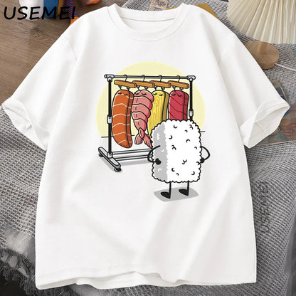 I.L.F.A: Sushi Wardrobe T Shirt Women Men Funny High Quality T-shirt Cotton Graphic T Shirts Loose Short-sleeve Pritned Tshirt Man Tops