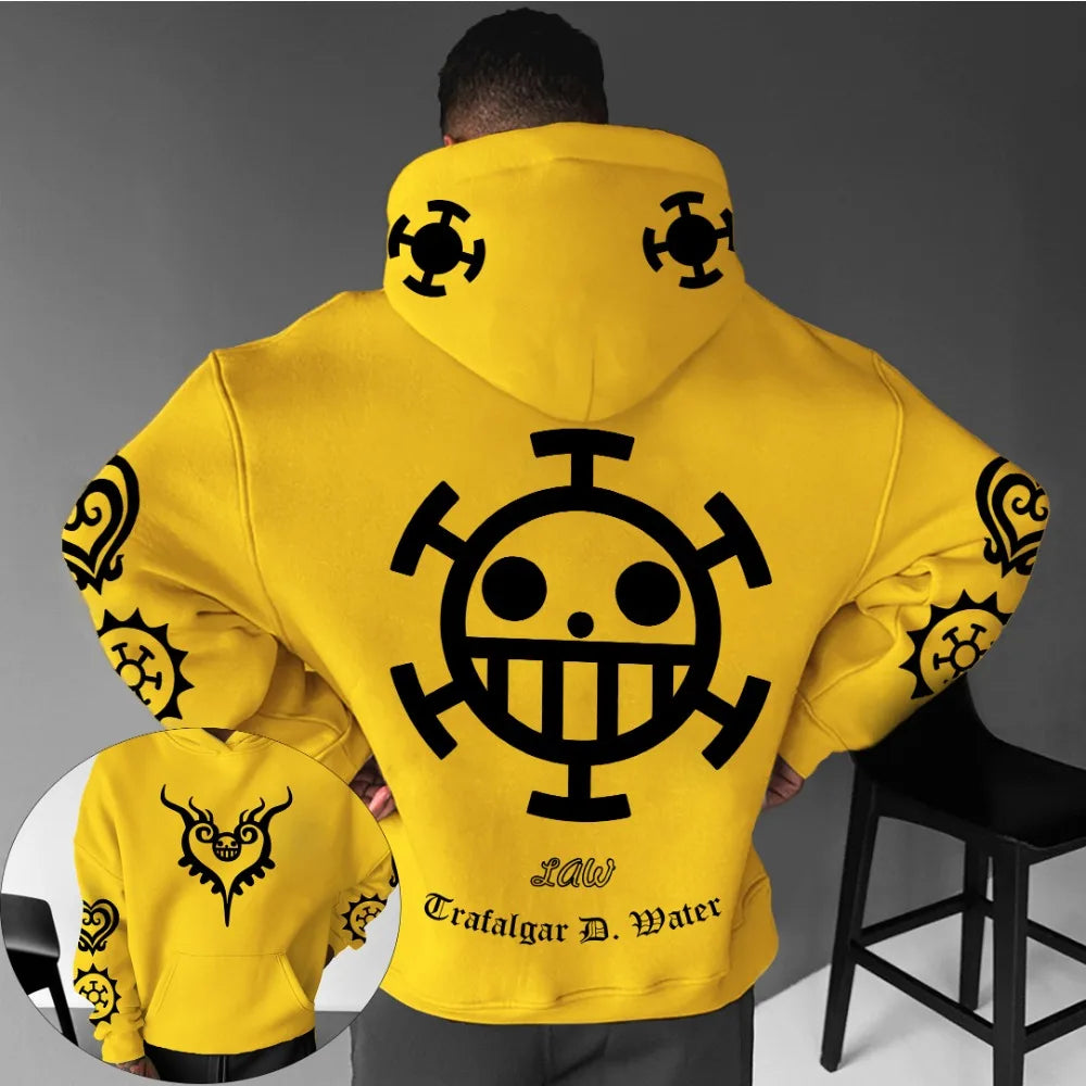 One Piece:  Men's Hoodie Sweater Heart Pirates Japanese Anime Summer Autumn Boy Children's Long Sleeve Y2k Parent-Child Pack