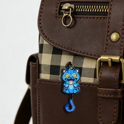 KPop Demon Hunters: Blue Supernatural Tiger Derpy Sussie Enamel Pin Cat Tail Pendant Brooch Gothic Cartoon Peripheral Badge Jewelry Gift