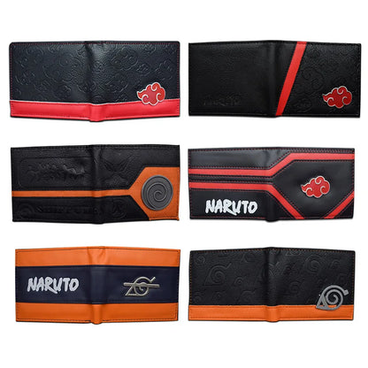 Naruto: Sasuke Cartoon PU Wallet Creative Simple Foldable Coin Purse Multifunctional Card Boys Gift