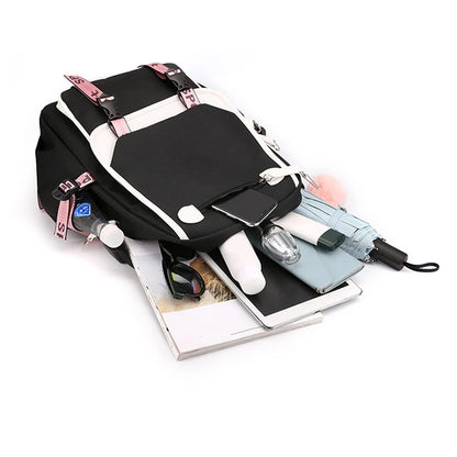 K-Pop Demon Hunters -  Bookbag Student Anime Kawaii School Bags USB Charging Backpack Teenagers Large Capacity Slayer Rucksack