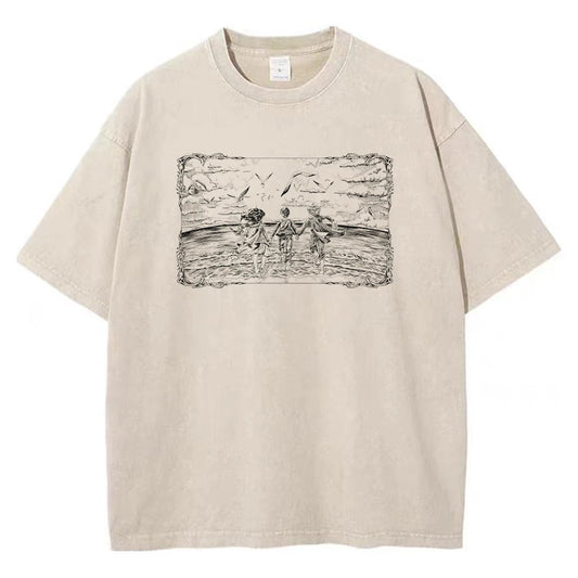 Attack On Titan :T-Shirt Hip Hop Streetwear Graphic Print Oversize Tshirt Short Sleeve Cotton Loose Vintage Tops