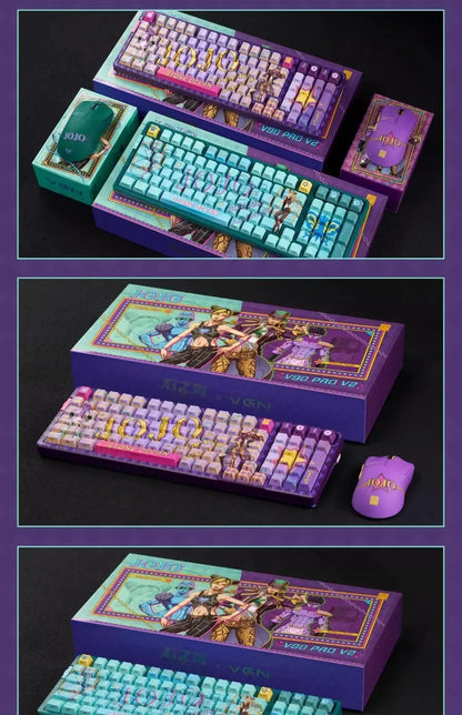 JoJo Bizarre: VGN V98proV2 Anime Joint Mechanical Keyboard 98 Layout 99 Key Wireless 3-Mode Hot Swap BT/2.4G/Type-c Wired Customized Gasket