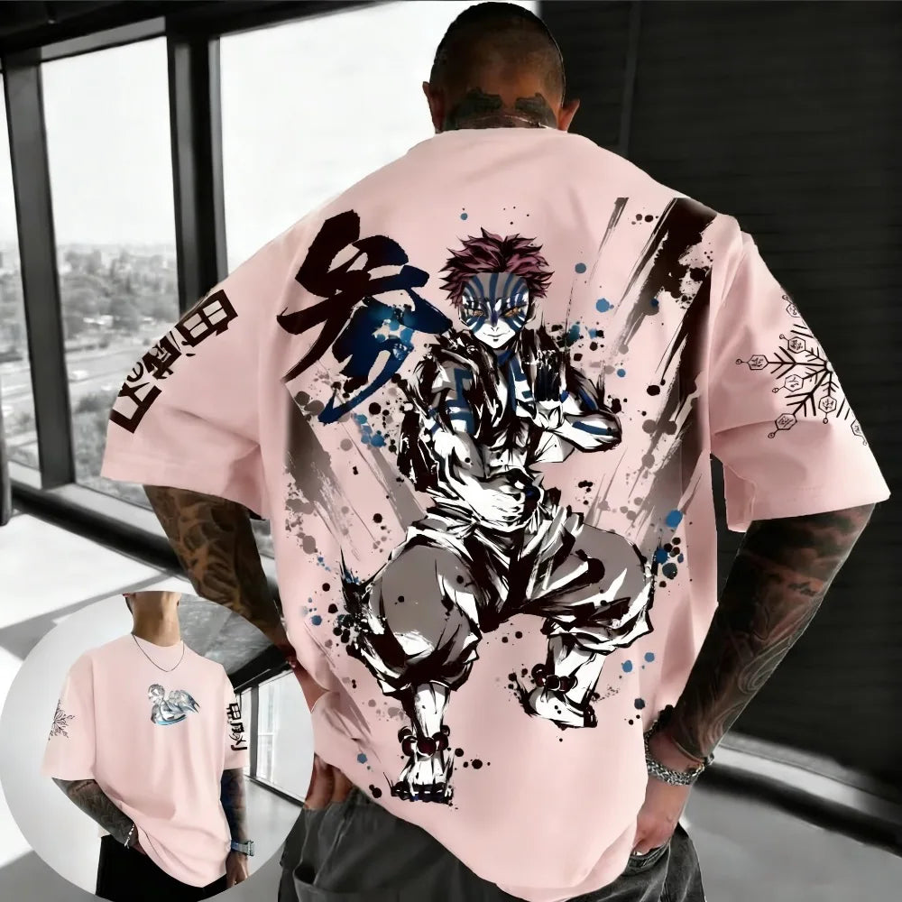 Demon Slayer: Anime Printed Men, Women T-shirt Casual Fashion Harajuku Style Street Wear Y2K
