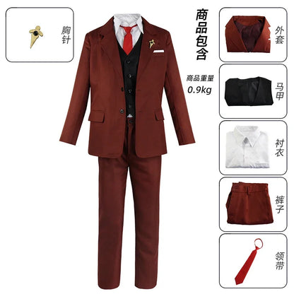 Spy X Family : CHILD DY20Anime Cosplay Costume Yor Forger Sexy Dress Loid Forger Light Green Suit Anya Kawaii Outfit Carnival Party Wig
