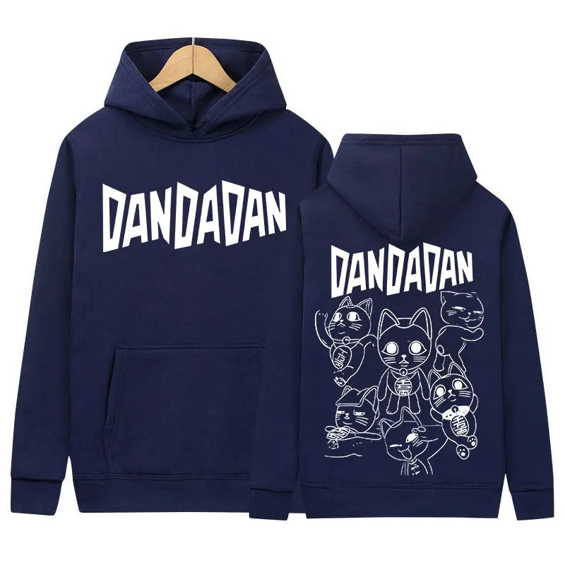 Dandadan: Okarun Dan Da Dan Graphic Hoody Funny Cat Style Men Women Fleece Sweatshirt Y2K Vintage Harajuku Hoodies