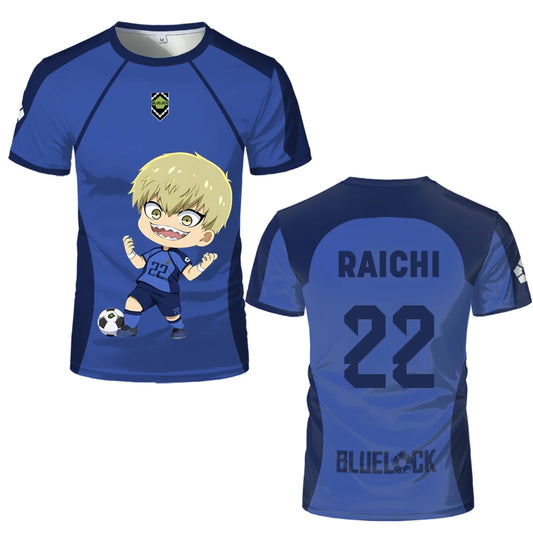 Blue Lock: (KIDS) Eleven Jersey Isagi Nagi Cute Pattern T-shirt Character Print Tops Kid's T Shirts