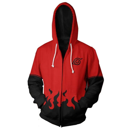 Naruto: Anie Zip Hoodie Jackets Cosplay Clothes Costumes Men Hoodies Sweatshirts Zipper Tops