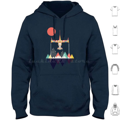Cowboy Bebop: Swordfish Sunset Hoodie cotton Long Sleeve Sunset Geometric Space Mountains Swordfish Spike Colorful