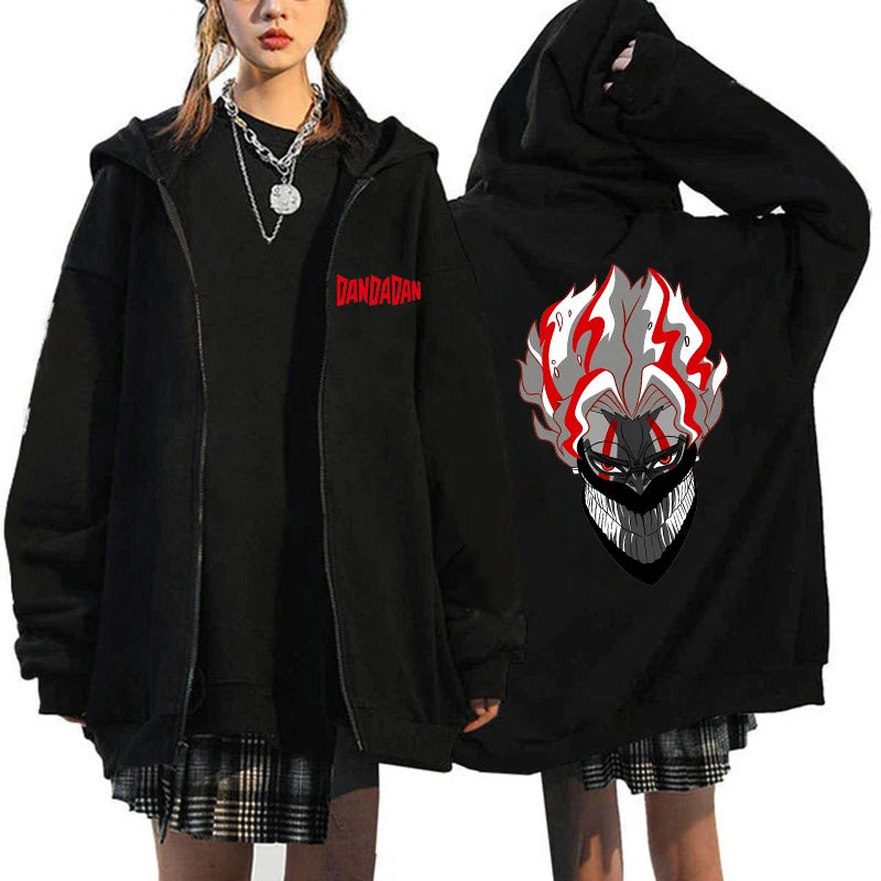 Dandadan: Okarun Zip Up Hoodies Style Youthful Manga Anime Printed Sweatshirt Design Designer Female Hoodie Zipper Funny