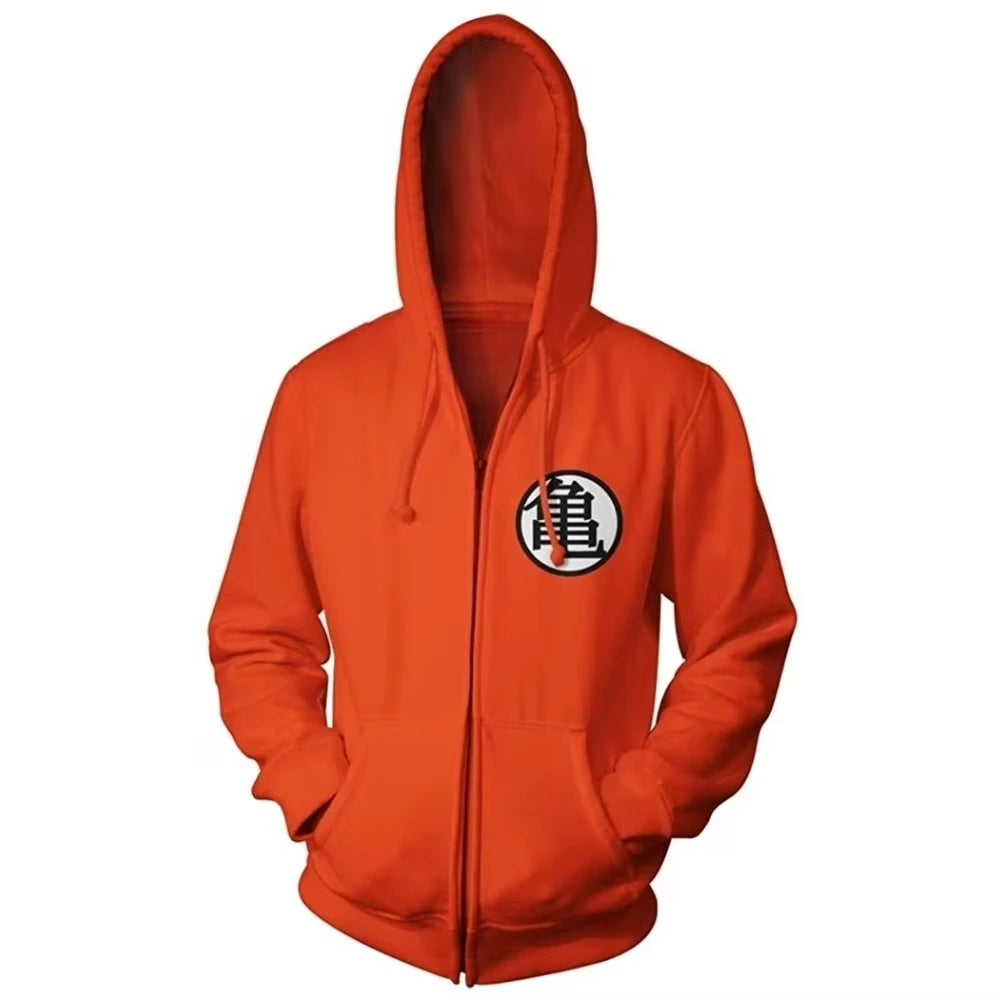 Dragon Ball: Men's and Women's Zipper Coat Hoodie Sweater  Animation Spring and Autumn New Warm Long-sleeved Top