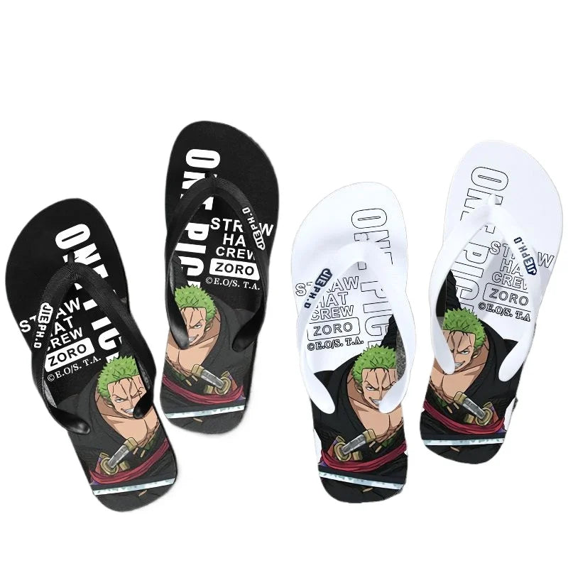 One Piece: Slides Luffy Cartoon Flip Flops Slippers - Non-Slip Outdoor Summer Sandals Unisex for Adults Cartoon eva slippers