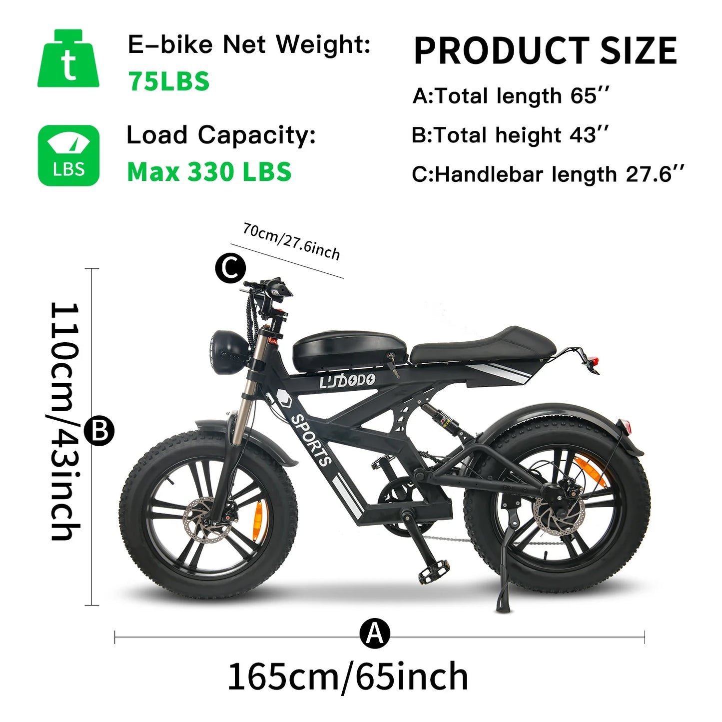 Yowamushi Pedal: [750W Snow-Proof E-Bike] 48V17.5AH Fat Tire Electric Bicycle for Adults,Shimano 7-Speed 330LBS Load,75Miles 35MPH,Turn Signals