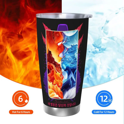 KPop Demon Hunters - Derpy  Insulated Tumbler with Lid Vacuum Thermal Mug Outdoor Travel Car Bottle Cup, 20oz