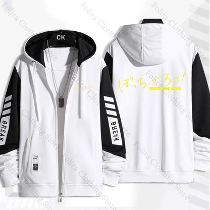 Bocchi The Rock: Series Print Hoodie Men Women Autumn Winter Clothing Zip Coat Casual Daily Wear Men's Hoodies