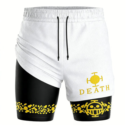 One Piece: Mesh Double-layer Shorts Streetwear Anime Summer 2026 New Y2k Casual Running Gym Workout Quick-drying Pants