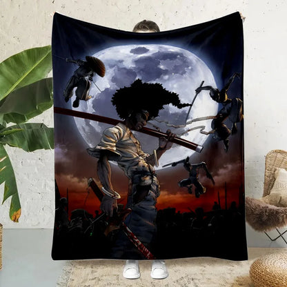 Anime Afro Samurai Cartoon Printed Blanket Picnic Blankets Warm Blanket Soft and Comfortable Blanket Home Travel Birthday Gifts