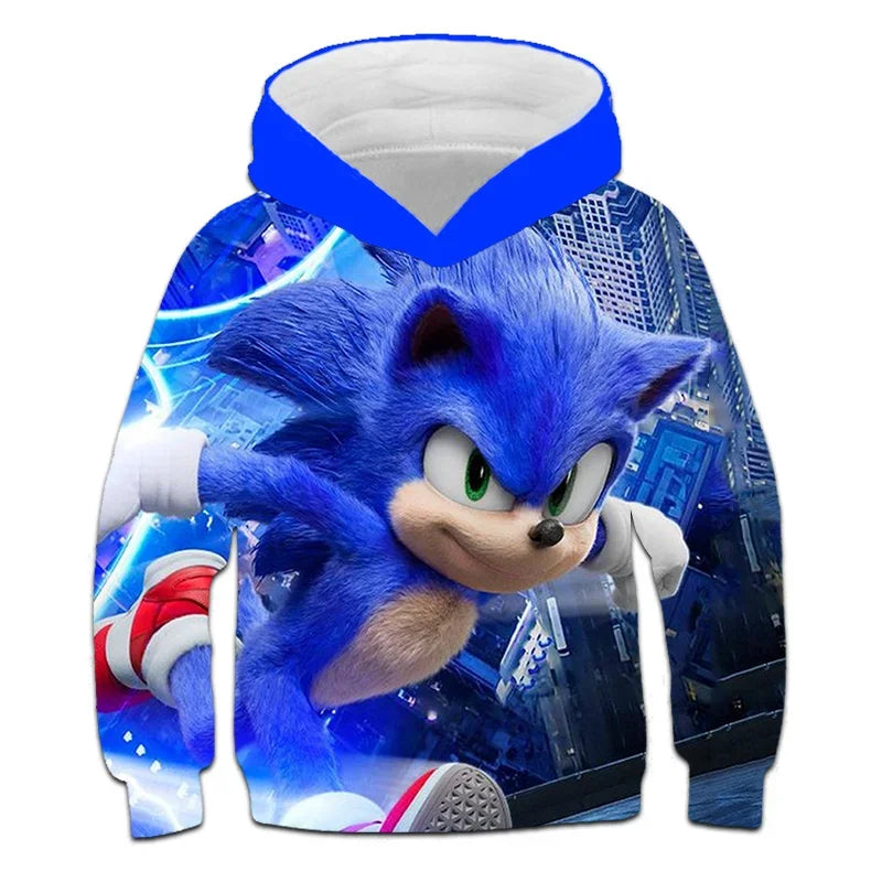 Sonic The Hedgehog: Children's Clothes Fashion Sonic Hoodie For Kids Boys Girls Children Autumn Long Sleeve Printed Anime Sweatshirts Cool Tops Tees