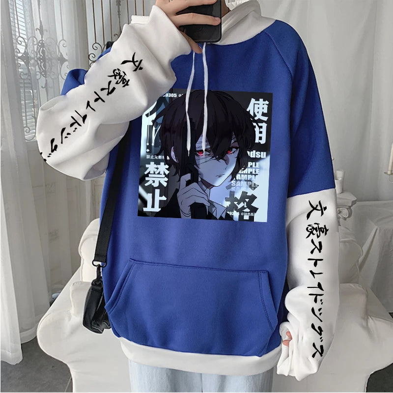Bungo Stray Dogs: Hoodies Harajuku Aesthetic Bungou Stray Dogs Osamu Dazai Plus Size Sweatshirt