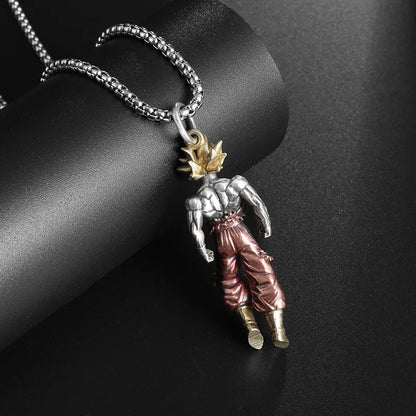 Dragon Ball Z: Super Saiyan Son Goku Alloy Electroplate Necklace Personality Pendant Hip Hop Sweater Chain Comic