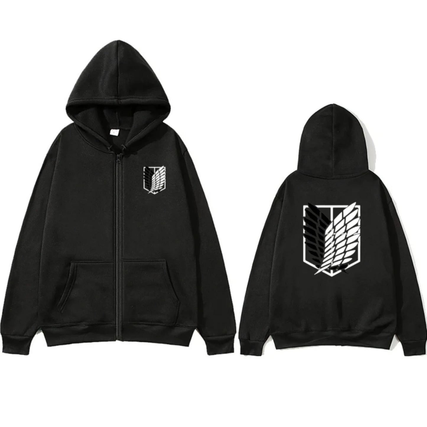 Attack on Titan: High-Quality Fashion Trendy Anime Print Zipper Hoodie Loose Comfortable Classic Sports Sweatshirt