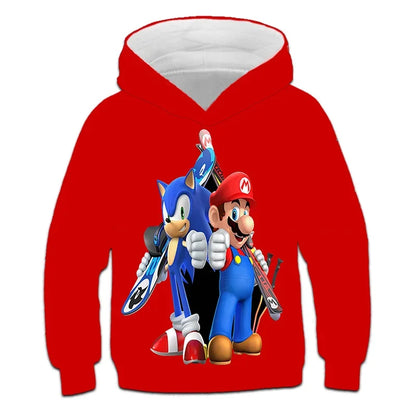 Sonic The Hedgehog: Children's Clothes Fashion Sonic Hoodie For Kids Boys Girls Children Autumn Long Sleeve Printed Anime Sweatshirts Cool Tops Tees