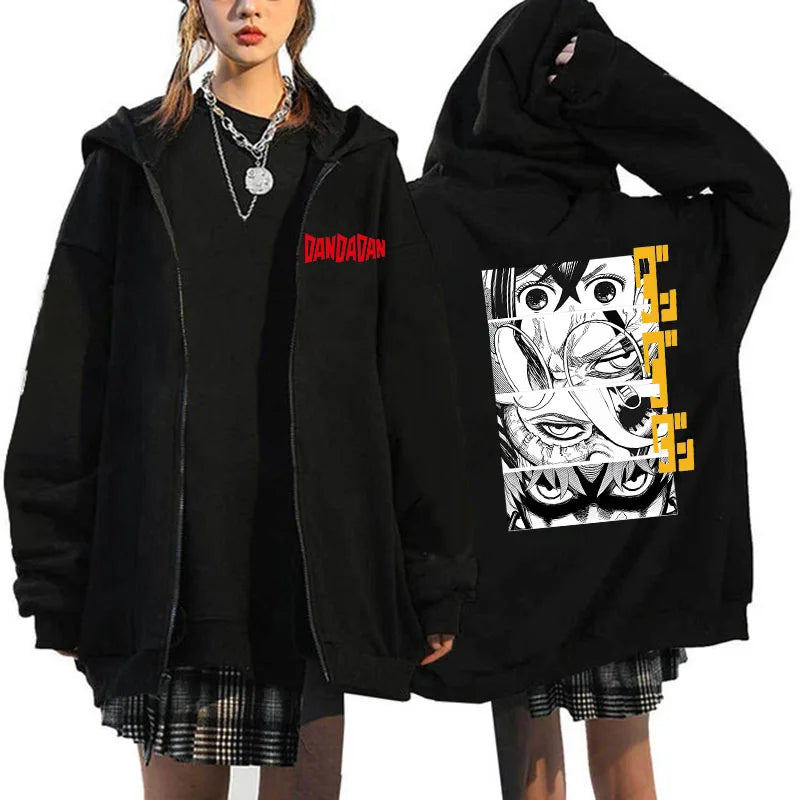 Dandadan: Okarun Zip Up Hoodies Style Youthful Manga Anime Printed Sweatshirt Design Designer Female Hoodie Zipper Funny