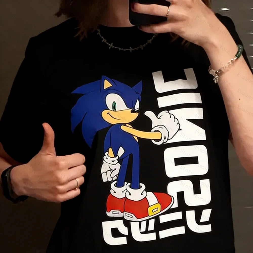 Sonic The Hedgehog: Print T-shirt Men's Shirt Women's Shirt Cotton Casual Short Sleeve O Neck Top Summer Y2K Ginza