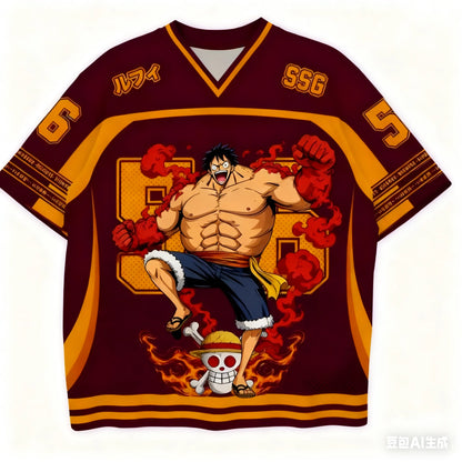 One Piece: Luffy Zoro Summer Jersey T-Shirt Oversized 3d Print Adults Children Multifunctional Top Clothing