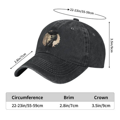 Afro Samurai:  Sword & Moon Print denim Hat Lightweight Cap Female Baseball Cap For Men