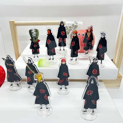 Naruto: 8CM 12pcs  Figure Akatsuki Acrylic Stand Mini Uchiha Itachi Statue Nagato Action Figure Deidara Doll Desk Ornaments Toys