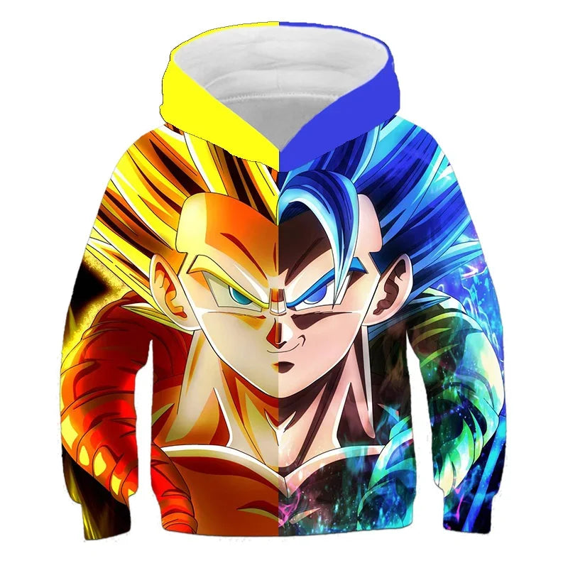 Dragon Ball Z: (KIDS) Hoodie Boys and Girls 3D Printing Sweatshirt Fashion Loose Long Sleeve Spring Autumn Goku Veget Pullover