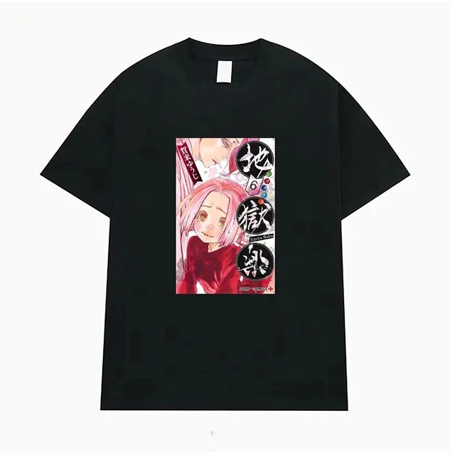 Hell's Paradise: Jigokuraku Short Sleeve T-Shirt Anime Cartoon Print Breathable Cotton Youth Fashion Summer Wear