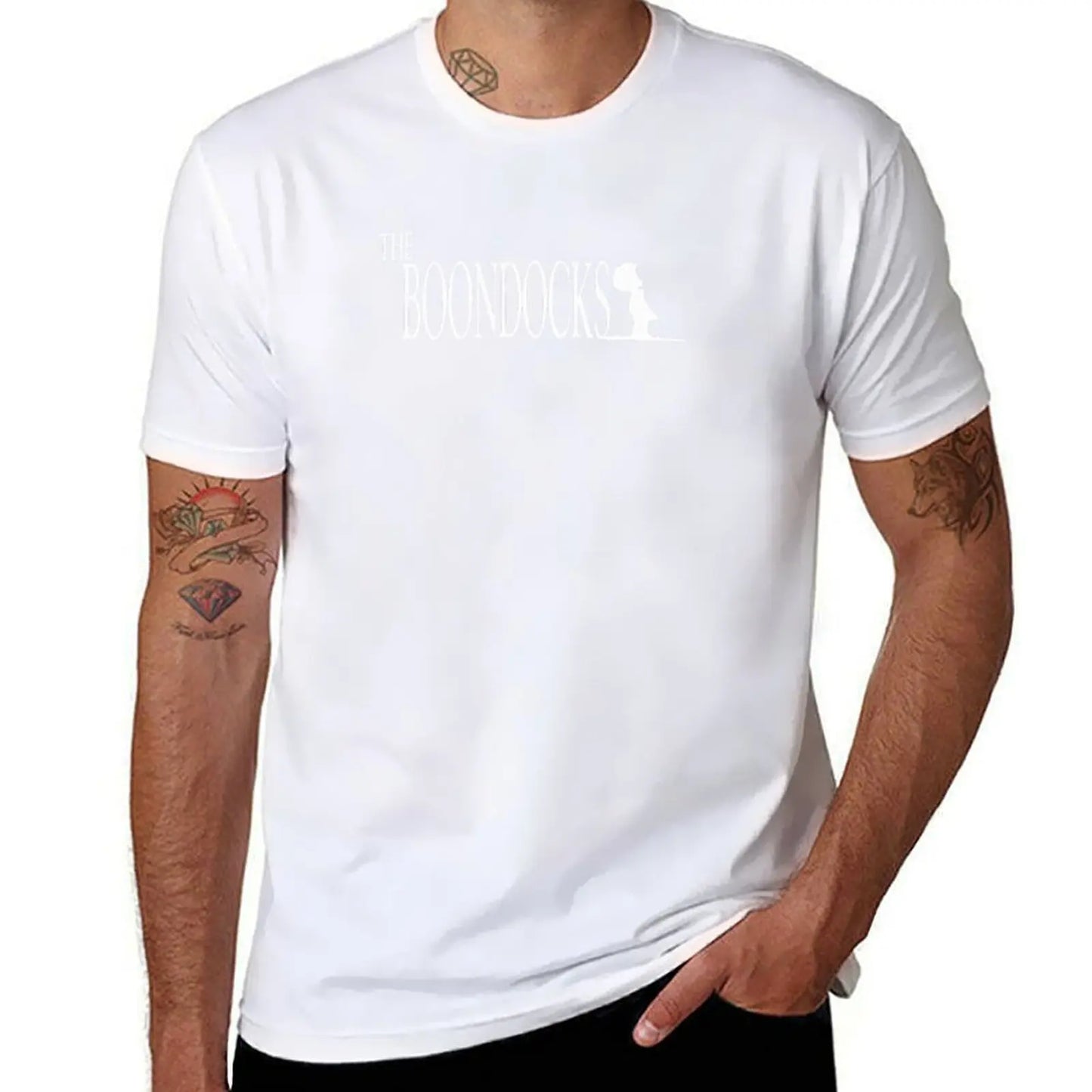 Simple Boondocks Design T-Shirt graphic t shirt vintage cotton man t-shirts Funny t-shirt Man t-shirt Men's