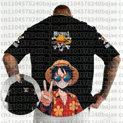 2026 One Piece Japanese Anime Printed Men's T-Shirt Roronoa Zoro Harajuku Short Sleeve Luffy T-shirt Clothing Y2k Top Tee Unisex