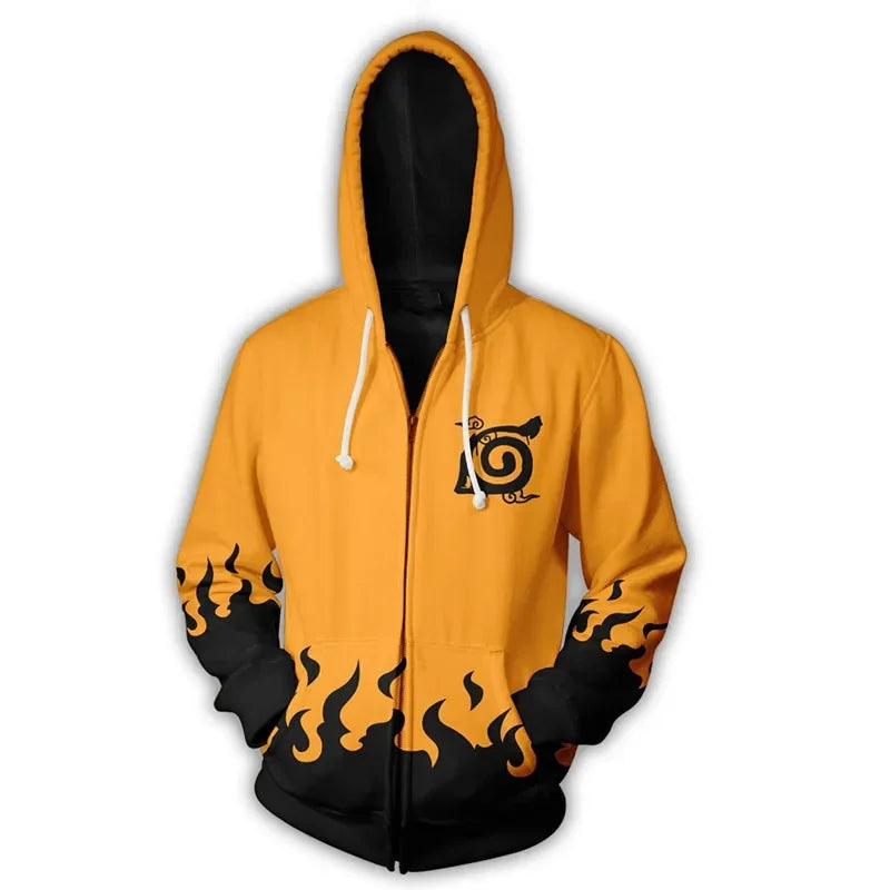 Naruto: Anie Zip Hoodie Jackets Cosplay Clothes Costumes Men Hoodies Sweatshirts Zipper Tops