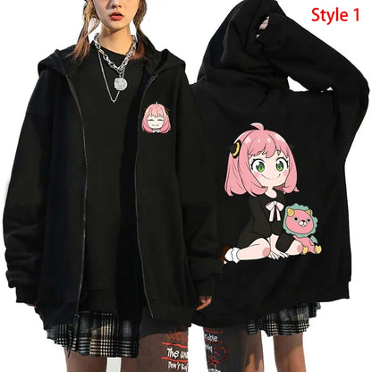 Spy x Family: Anya Forger Printed Zipper Hooded Fashion Women Men Zip Sweatshirt Casual Sport Hoodie Long Sleeve Top