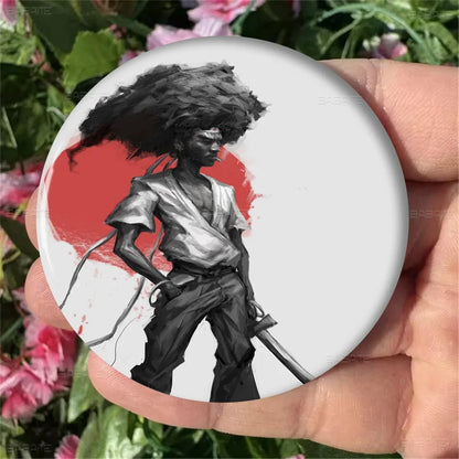 Afro Samurai: Brooches Cute Cartoon  Badge Jacket Jeans Lapel Pin Gift Accessorie