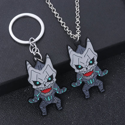 Kaiju No. 8:  Cute Little Monster Keychain Necklace Fashion  Metal Necklaces Choker For Women Men Jewelry Gift
