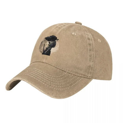 Afro Samurai:  Sword & Moon Print denim Hat Lightweight Cap Female Baseball Cap For Men
