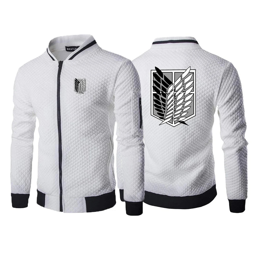Attack on Titan: Loose Comfortable Jacket Spring And Autumn Man's Cardigan Zipper Hoodies Attack on Titan Logo Print Coat