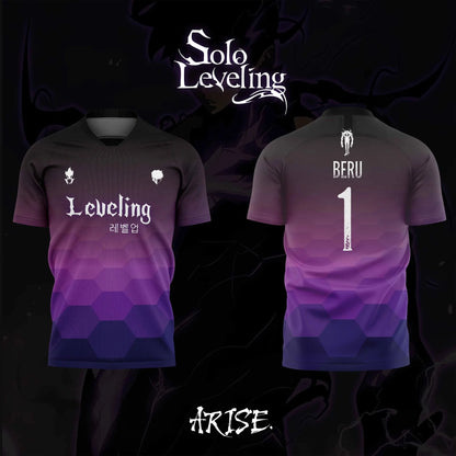 Solo Leveling: Bandai  Anime BERU II NO.1 3D Print Football Jersey for Men's Tshirt Summer Sports Casual Tees Kids Kids/Adult