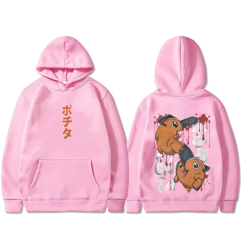 Chainsaw Man: Denji Pochita Funny Graphic Hoodie Men Women Clothing Manga Oversized Hooded Sweatshirt Male Vintage Hoodies