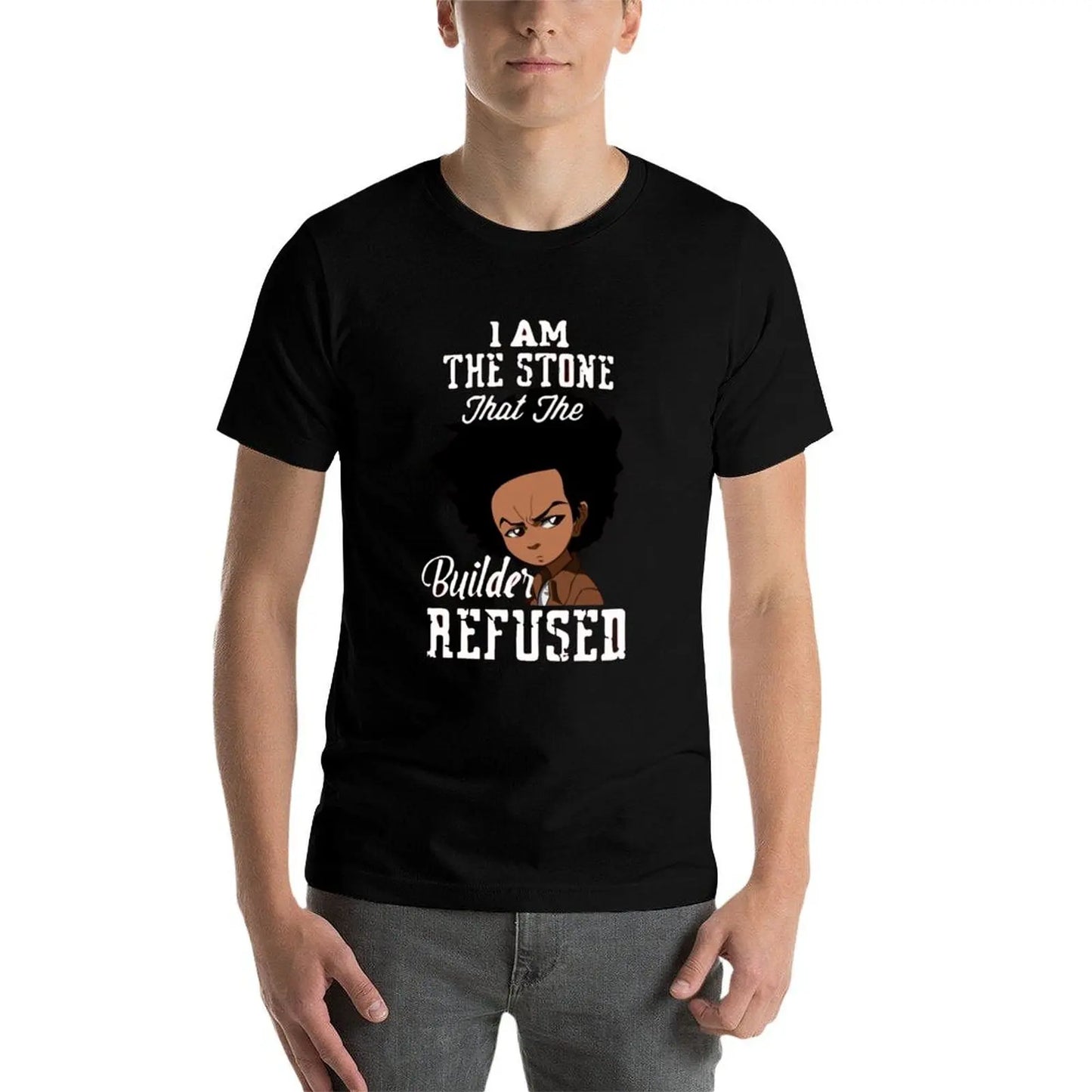 The Boondocks: funny T-Shirt shirts graphic tees customs design your own summer clothes blue lock mens big and tall t shirts