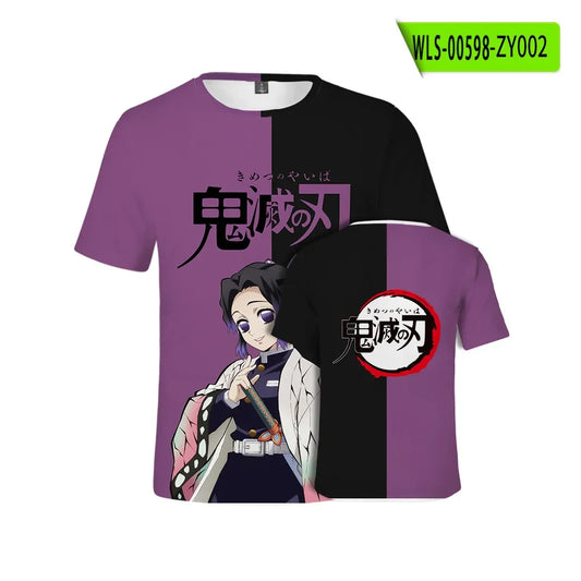 Demon Slayer: Kamado Tanjirou  T shirt 3D  Short Sleeve Y2k Tees