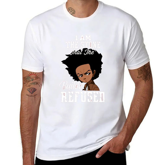 The Boondocks: funny T-Shirt shirts graphic tees customs design your own summer clothes blue lock mens big and tall t shirts