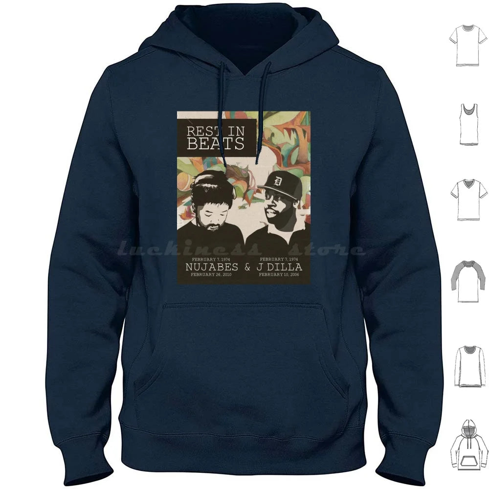 Samuari Champloo: Nujabes And J Dilla Hoodies Long Sleeve Nujabes Hip Hop Rap Japanese J Dilla Fat Jon Album Soundtrack Champloo Chill